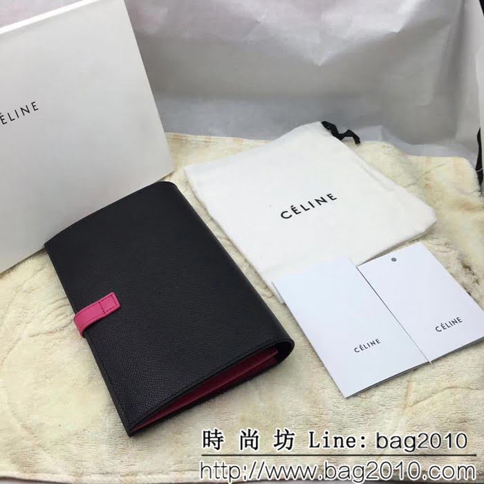 CELINE賽琳原單 專櫃 手掌紋牛皮搭扣拼色錢夾 4148 SL1692